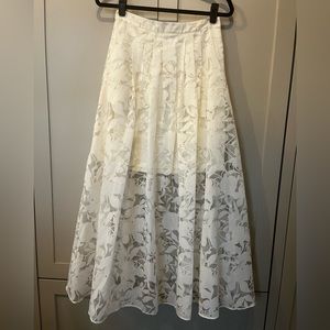 Anthropologie White Sheer Maxi Skirt Size Small Petite